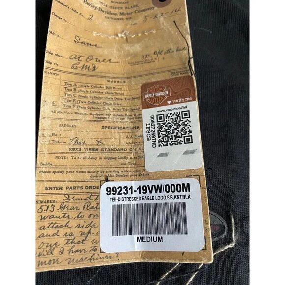 Harley Davidson Distressed Eagle Logo Short Sleeve Tee Top Women’s Sz M NEW - Picture 3 of 7